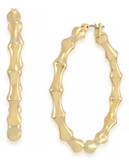 Carolee Sculpture Garden Large Metal Hoop Pierced Earrings Gold Tone No Stone Hoop Earring - Gold