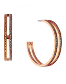 Vince Camuto Linear Equation Rose Gold Rose gold plated base metal Glass Hoop Earring - Rose Gold