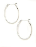 Expression Sterling Silver  Wavy Hoop Earrings - Silver