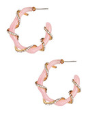 Kara Ross Wrapped Hoop Earrings - Pink
