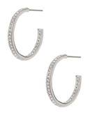 Nadri Open Pave Hoop Earrings - Silver