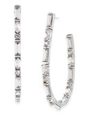 Carolee Dark Star Large Hoop Pierced Earrings - Silver