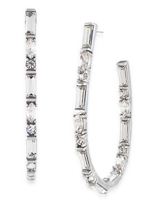 Carolee Dark Star Large Hoop Pierced Earrings - Silver
