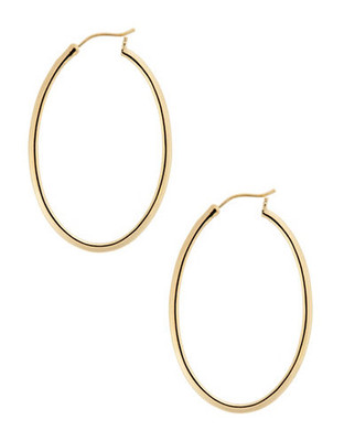 Nadri Gold 1 1/2 inch Oval Hoop - Gold