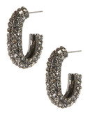 Haskell Purple Label Oval Pave Earrings - Grey