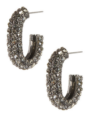 Haskell Purple Label Oval Pave Earrings - Grey
