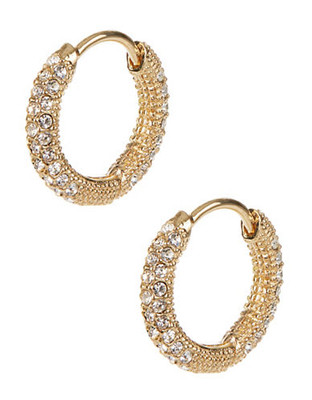 Nadri Pave Hoop Earrings - Gold