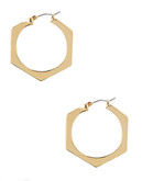 Lauren Ralph Lauren Hexagon Hoop Earrings - Gold
