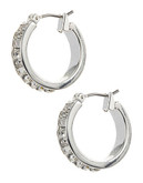 Lauren Ralph Lauren Small Crystal Hoop Earrings - Silver