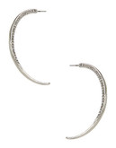 A.B.S. By Allen Schwartz Pave Curved Linear Earrings - Silver