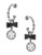 Betsey Johnson Crystal And Bow Small Hoop Earring - Silver