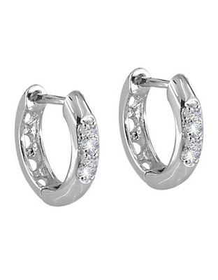 Expression Sterling Silver CZ  Earrings - Silver