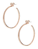 Betsey Johnson Medium Crystal Bow Hoop Earrings - Rose Gold