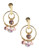 Jones New York Gold tone glass bead double hoop earring - Purple