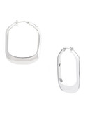Kenneth Cole New York Large Silver Rectangle Hoop Earring - Silver