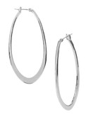 Kenneth Cole New York Silver Long Oval Hoop Earring - Silver