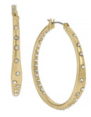 Kenneth Cole New York Pave Item Metal Glass Hoop Earring - Crystal