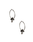 Lucky Brand silver-tone orchid hoop earrings - Silver