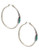 Lucky Brand Silver Tone Round Feather Hoop Earrings - Silver