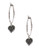 Lucky Brand Tone Heart Drop Hoop Earrings - SILVER