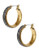 Lucky Brand Two Tone Pave Hoop Earrings - Two Tone Colour