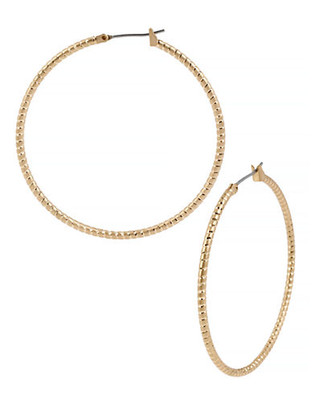 Kenneth Cole New York Deco Glam Metal Hoop Earring - Gold