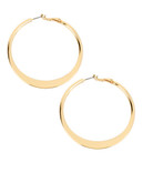 Kenneth Cole New York Gold Sculptural Hoop Earring - Shiny Gold