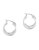 Anne Klein Pierced 3 Ring Hoop Earring - Silver