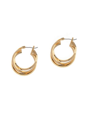 Anne Klein Pierced 3 Ring Hoop Earring - Gold
