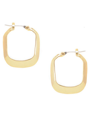Kenneth Cole New York Small Gold Rectangle Hoop Earring - Gold