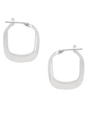 Kenneth Cole New York Small Silver Rectangle Hoop Earring - Silver