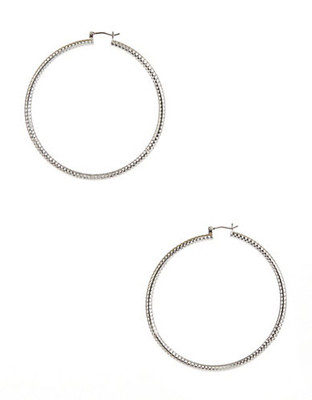 Kensie Large Hoop Earrings - Silver