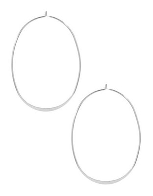 Kensie Oval Hoop Earrings - Silver