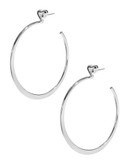 Betsey Johnson Small Heart Hoop Earrings - SILVER