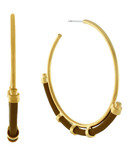 Vince Camuto Colored Lines Items Gold Plated  No Stone Hoop Earring - Gold