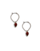 Lucky Brand red tear drop hoop earrings - Red