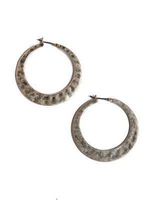 Lucky Brand Silver Tone Large Twisted Hoop Earrings - Gold