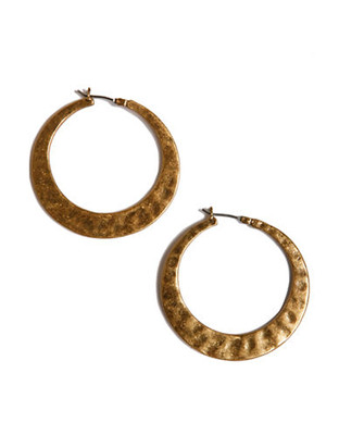 Lucky Brand gold-tone large twisted hoop earrings - Gold