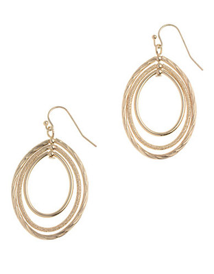 Anne Klein Pierced Small Oval Hoop Earring - Gold