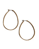 Lucky Brand medium gold-tone oblong hoop earrings - Gold