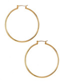 Kensie Brass Wire Hoop Earrings - Gold