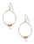 Expression Wire Hoop Earrings with Semi Precious Beads - Beige