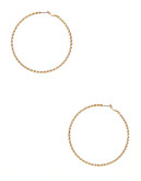 Kensie Large Textured Hoop Earrings - Gold