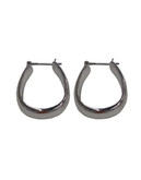 Nine West Pe Oval Hoop Earring - Silver