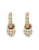 Swarovski Gold Heart Drop Earrings - Crystal