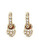 Swarovski Gold Heart Drop Earrings - Crystal