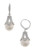 Nadri NADRI Pave and Pearl Drop Earrings - Pearl
