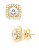 Nadri Framed Cushion Cut Cubic Zirconia Earrings - GOLD