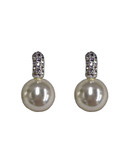 Cezanne 2Prt Crystal Pearl Earring - Silver