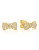 Crislu Puffy Bow Cubic Zirconia Earrings - GOLD